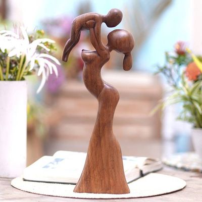 Alternate image for Mother and Child Wood Sculpture Her Pride and Joy