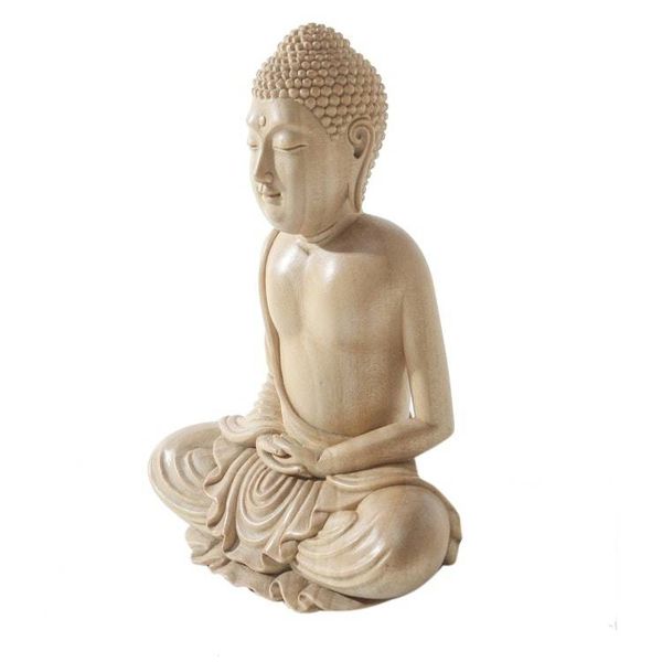 Alternate image for Handmade Crocodile Wood Buddha Sculpture Buddha Affirms