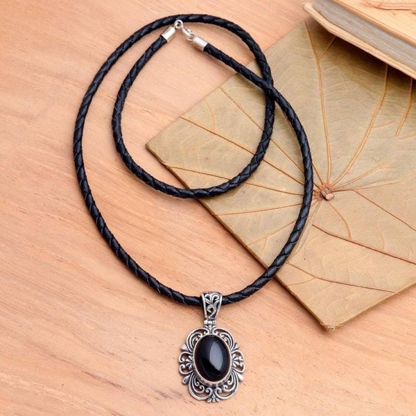 Alternate image for Sterling Silver and Onyx Necklace from Indonesia Midnight Sky