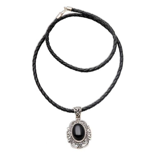 Alternate image for Sterling Silver and Onyx Necklace from Indonesia Midnight Sky