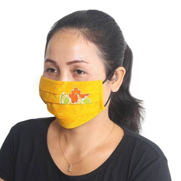 Alternate image for 4 Handmade Hibiscus Batik 2-Layer Face Masks from Bali Island Hibiscus