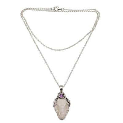 Primary image for Amethyst Elephant Pendant Necklace from Bali Elephant Emergence