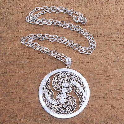 Primary image for Sterling Silver Filigree Gemini Necklace from Java Elegant Gemini