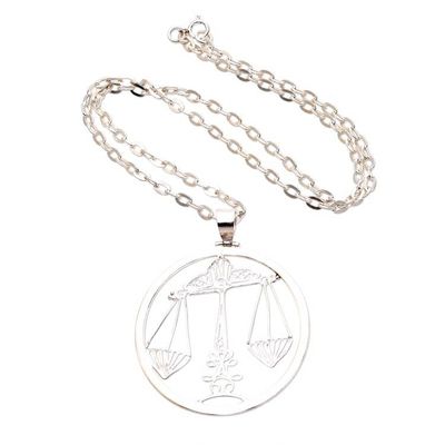 Alternate image for Sterling Silver Filigree Libra Necklace from Java Elegant Libra