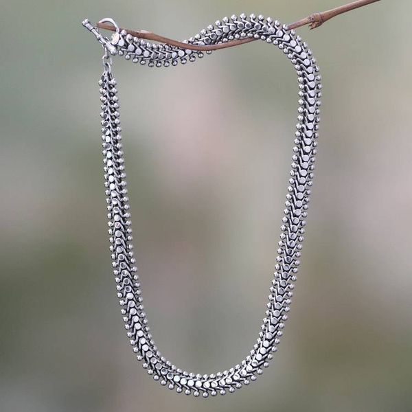 Alternate image for Handmade Sterling Silver Chain Necklace Centipede Crawl
