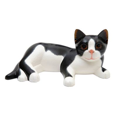 Alternate image for Wood sculpture Spotted Kitten