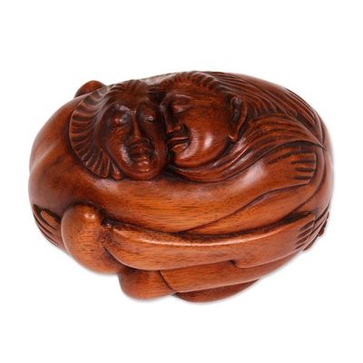 Alternate image for Hand Carved Original Wood Sculpture Romancing