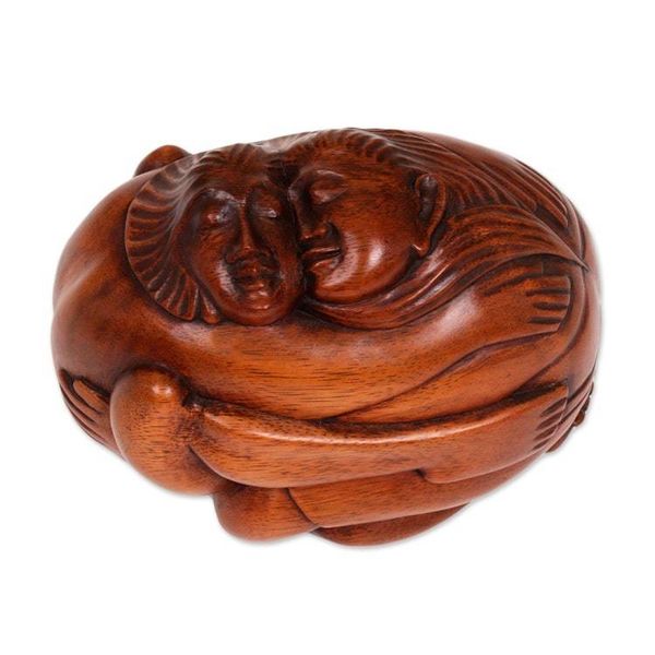 Alternate image for Hand Carved Original Wood Sculpture Romancing