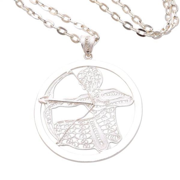 Alternate image for Sterling Silver Filigree Sagittarius Necklace from Java Elegant Sagittarius