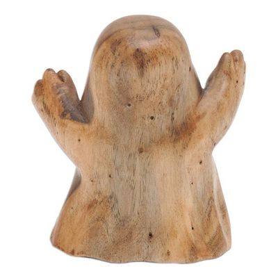 Alternate image for Hand-Carved Hibiscus Wood Ghost Sculpture from Bali Friendly Ghost