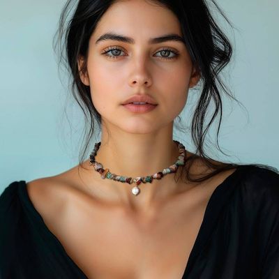 Alternate image for Gold-Accented Agate Cultured Pearl Beaded Pendant Necklace Coral Beauty