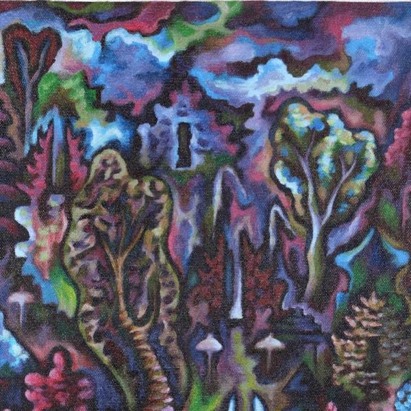Alternate image for World Peace Project Signed Unstretched Painting Khayangan Tiga Temple