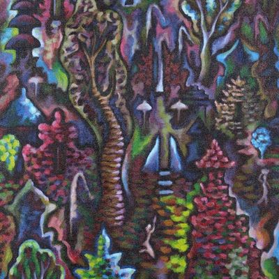 Alternate image for World Peace Project Signed Unstretched Painting Khayangan Tiga Temple