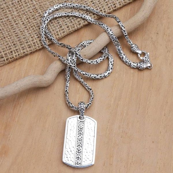 Alternate image for Mens Sterling Silver Necklace with Geometric Pendant Future Man