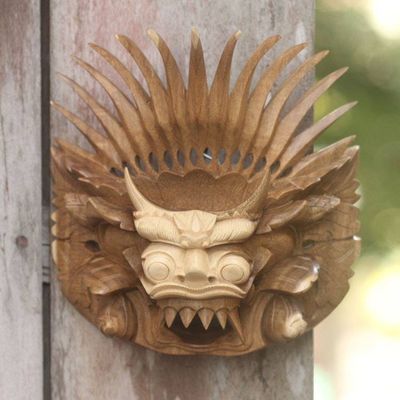 Primary image for Hand Carved Balinese Barong Wall Mask Barong Sae