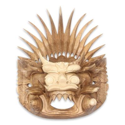 Alternate image for Hand Carved Balinese Barong Wall Mask Barong Sae