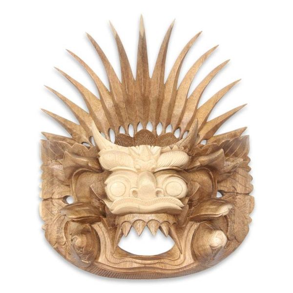 Alternate image for Hand Carved Balinese Barong Wall Mask Barong Sae