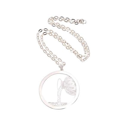 Alternate image for Sterling Silver Filigree Aquarius Necklace from Java Elegant Aquarius