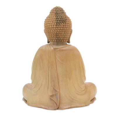 Alternate image for Hand Made Wood Sculpture from Indonesia Buddhas Gesture
