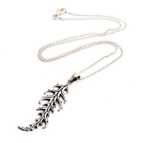 Alternate image for Forest-Themed Oxidized Spruce Tree Leaf Pendant Necklace Oxidized Spruce