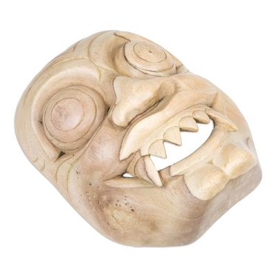 Alternate image for Hand-Carved Natural Hibiscus Wood Bhutakala Mask from Bali Scared of Bhutakala