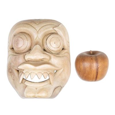 Alternate image for Hand-Carved Natural Hibiscus Wood Bhutakala Mask from Bali Scared of Bhutakala