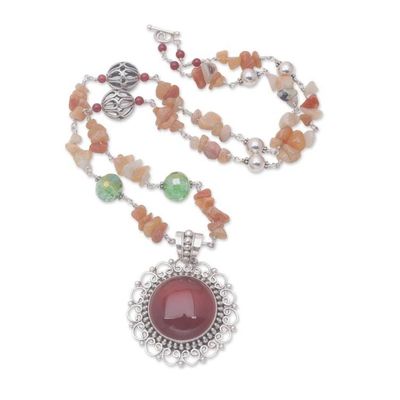 Alternate image for Carnelian pendant necklace Fiery Splendor