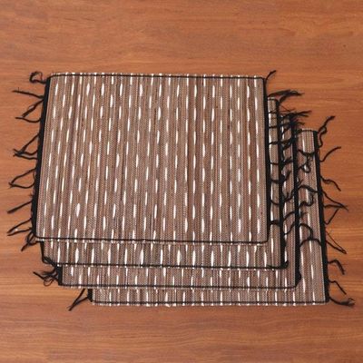 Primary image for Artisan Made Natural Fiber and Cotton Placemats Set of 4 White Matches