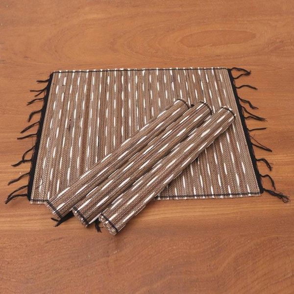 Alternate image for Artisan Made Natural Fiber and Cotton Placemats Set of 4 White Matches