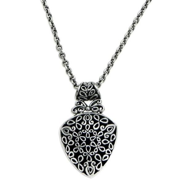 Alternate image for Balinese Handmade Leaf Motif Silver Necklace Leaf Medallion