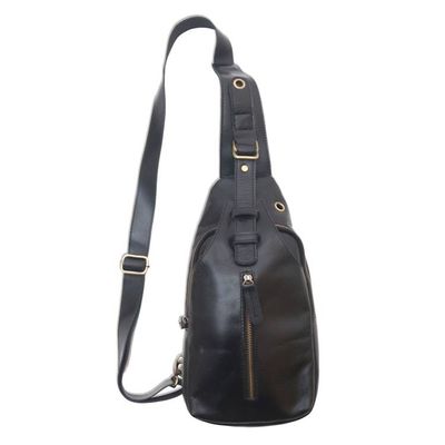 Alternate image for Solid Onyx Leather Backpack Sling from Bali Sleek Travels