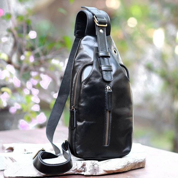 Alternate image for Solid Onyx Leather Backpack Sling from Bali Sleek Travels