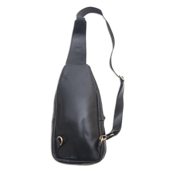 Alternate image for Solid Onyx Leather Backpack Sling from Bali Sleek Travels