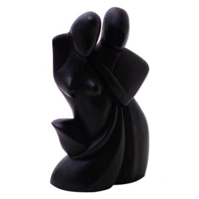 Alternate image for Hand-Carved Wood Sculpture of Two Lovers from Indonesia A Couple in Love