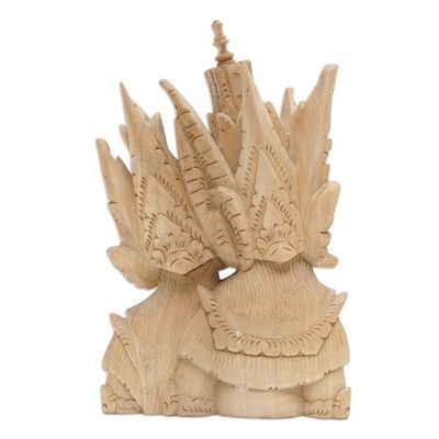 Alternate image for Rama and Sita Hand Carved Crocodile Wood Sculpture Rama and Sita Portrait