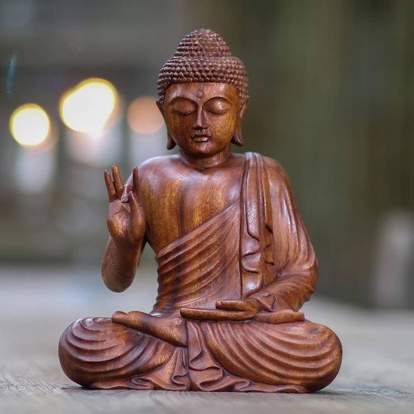 Alternate image for Hand Crafted Balinese Suar Wood Buddha Meditation Statuette Buddha Peace