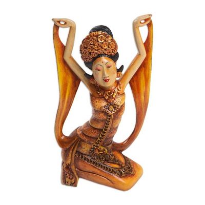 Alternate image for Crocodile Wood Dancing Sculpture from Bali Oleg Tamulilingan