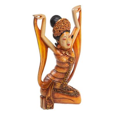Alternate image for Crocodile Wood Dancing Sculpture from Bali Oleg Tamulilingan