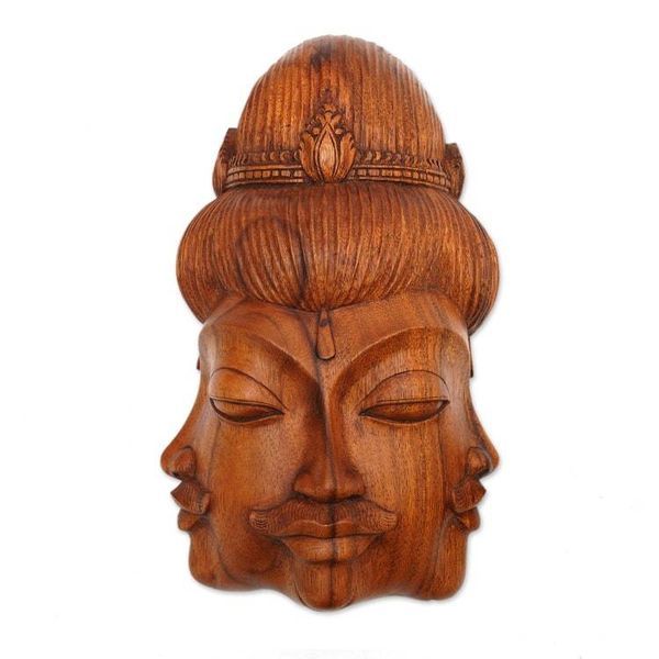Alternate image for Cultural Wood Mask from Indonesia Radiant Trinity