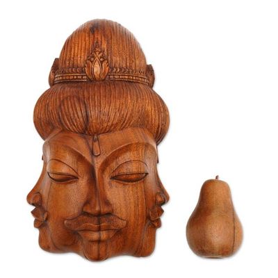 Alternate image for Cultural Wood Mask from Indonesia Radiant Trinity