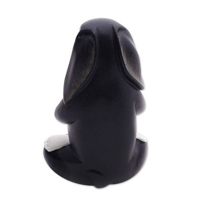 Alternate image for Meditating Rabbit Wood Sculpture from Bali Praying Rabbit