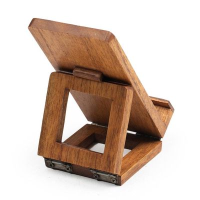Alternate image for Artisan-Made Golden and Brown Foldable Wood Phone Holder Hereafter Winds