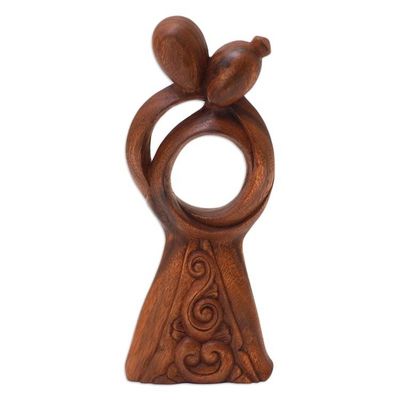 Alternate image for Handmade Romantic Suar Wood Statuette Hugging