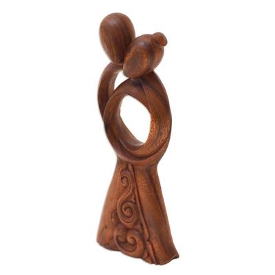 Alternate image for Handmade Romantic Suar Wood Statuette Hugging