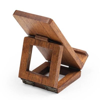 Alternate image for Nature-Themed Foldable Brown Jempinis Wood Phone Holder Thriving Modernity