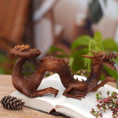 Alternate image for Artisan Hand Carved Balinese Dragon Sculpture Walking Dragon