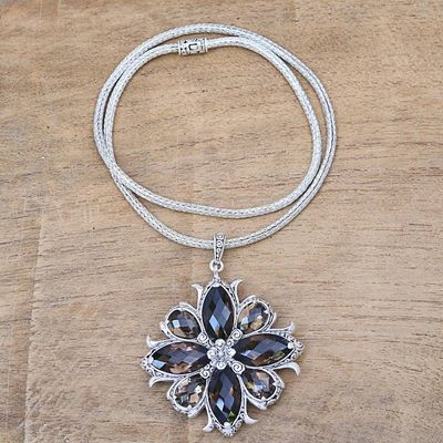 Alternate image for Smoky Quartz Buddha Curl Necklace from Bali Buddhas Curl Snowflake
