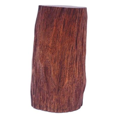 Alternate image for Wolf-Themed Hand-Carved Polished Suar Wood Sculpture Watchful Wolf