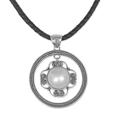 Primary image for Cultured Freshwater Pearl Sterling Silver Pendant Necklace Hanging Moon
