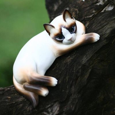 Primary image for Wood statuette Thoughtful Cat